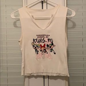 Vintage powderpuff girls vneck tank